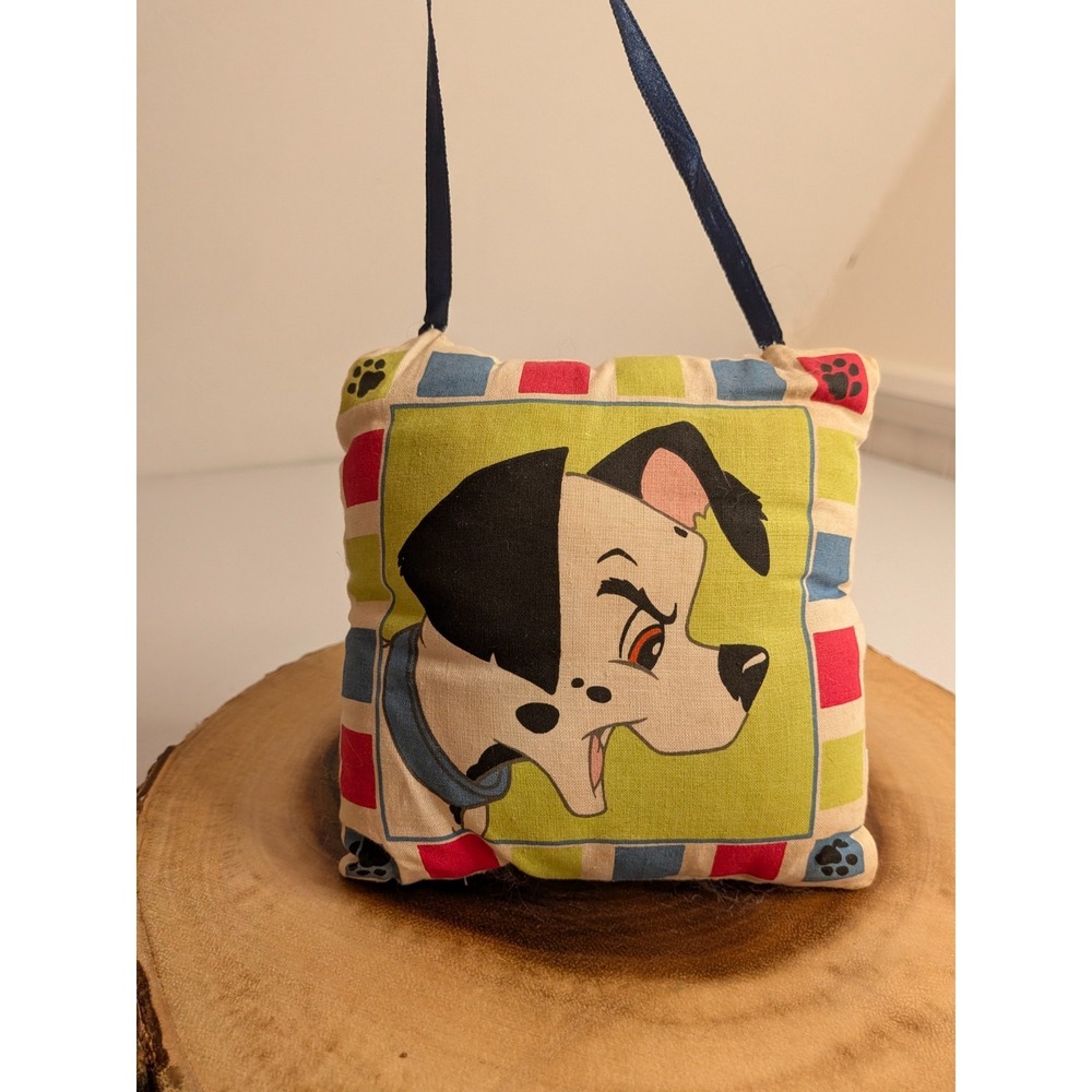 Vintage Disney 101 Dalmatians Door Hanger Pillow Homemade 5.5 inches Square